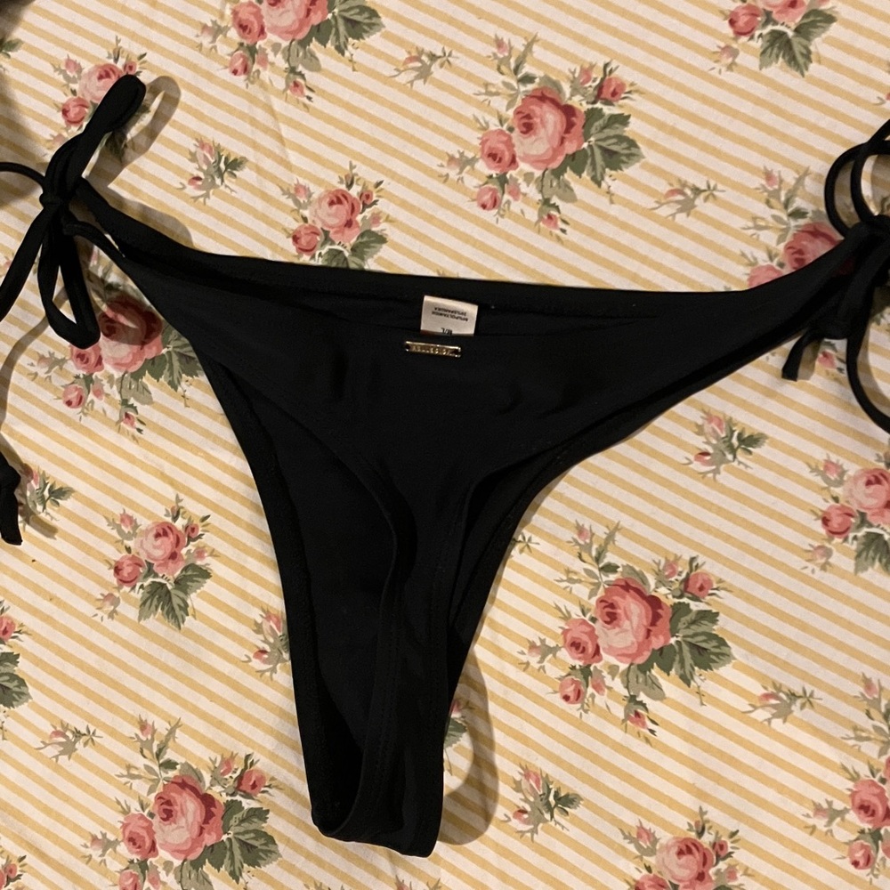 Black Bikini Bottom with Side Ties thong